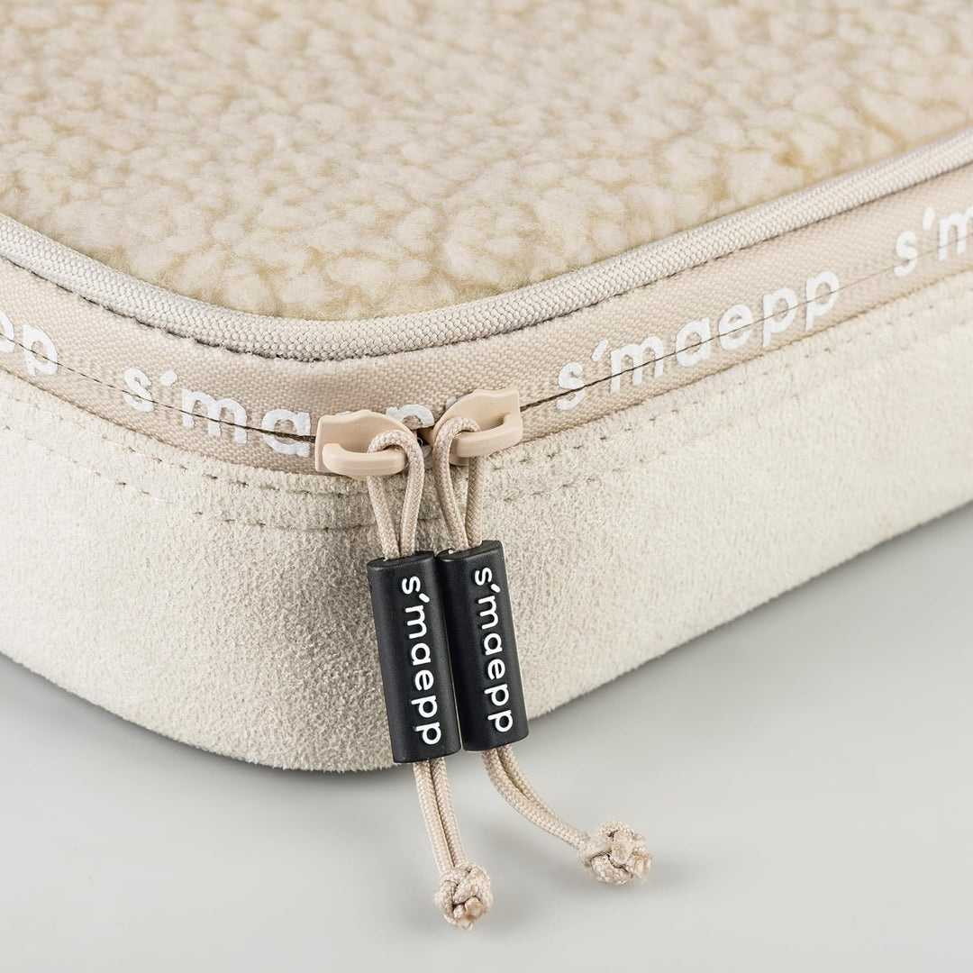 BRUNNEN Schlampermäppchen s'maepp XL „Plüsch“ | 1 Klappe(n), beige