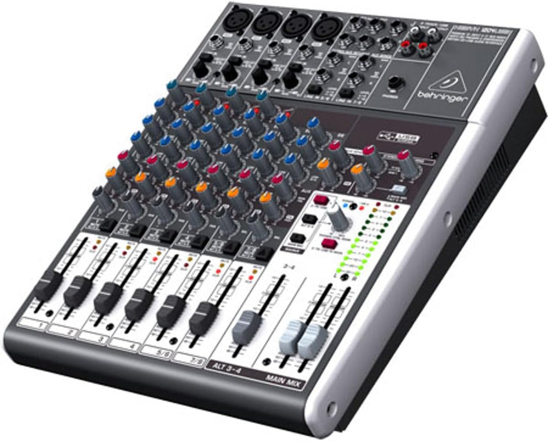 Behringer XENYX 1204USB Premium 12-Input 2/2-Bus Mixer mit XENYX Mic Preamps und Compressors, Britis
