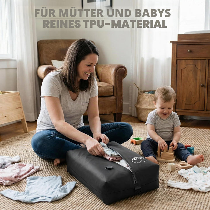 Vakuumbeutel für Kleidung Wiederverwendbar TPU Vakuumierbeutel mit Luftdichtem Ventil Reise Nylon Or