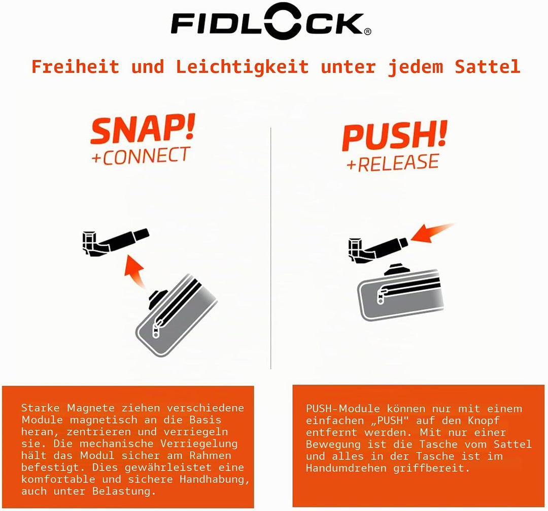 Fidlock Unisex – Erwachsene PUSH saddle base, schwarz, One Size