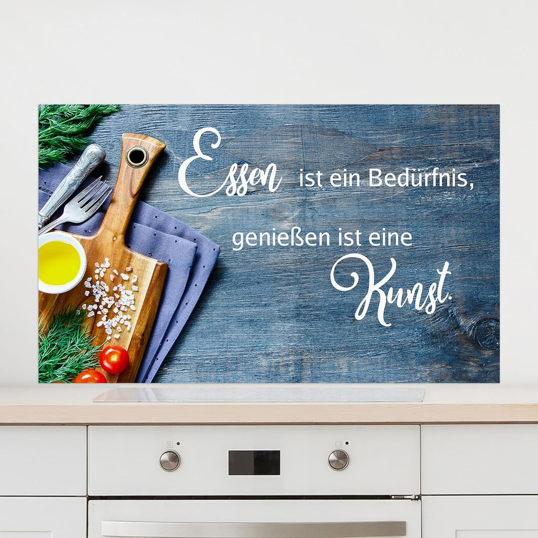 GRAZDesign Spritzschutz Küchenrückwand Glas Küche für Herd & Küchenspüle, Spruch - Glasplatte für Rü