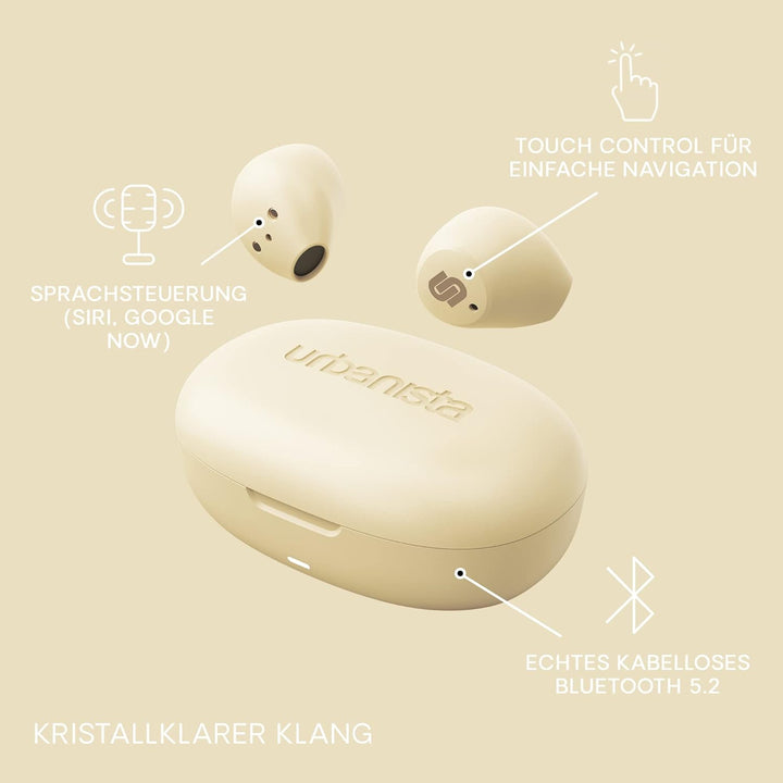 Urbanista Lisbon True Wireless In Ear Kopfhörer, Bluetooth Kopfhörer kabellos, 27 Std, Spielzeit, Oh
