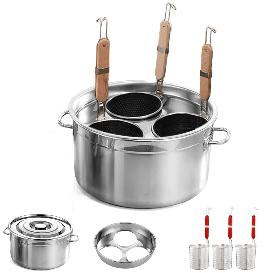 Kurflo Kommerzieller Nudeltopf, Edelstahl, für Ramen, Udon, Spaghetti & Fondue, geeignet für Gasherd