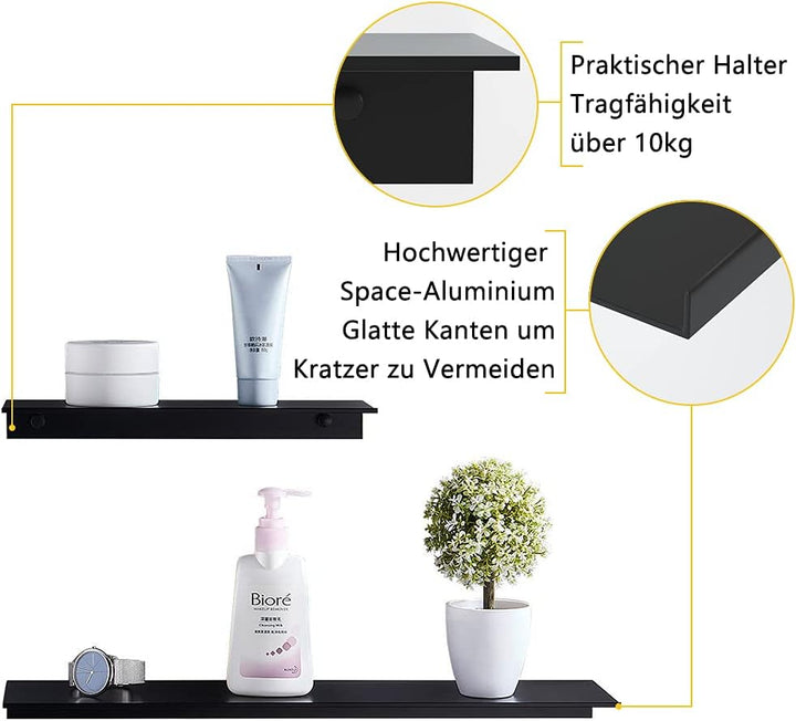 Duschregal Duschablage Ohne Bohren, 2 Stück Badezimmer Regal, Duschkorb Ablagen Aluminum Selbstklebe