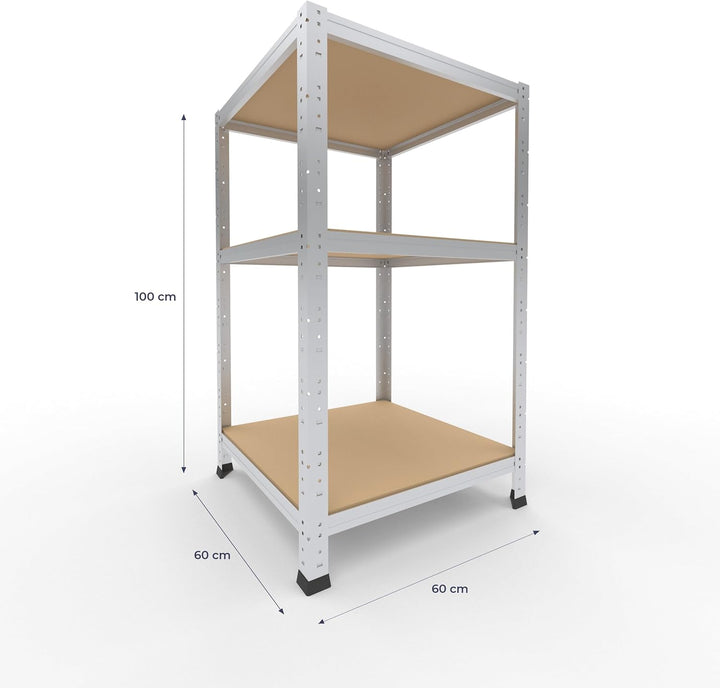 shelfplaza® 100x60x60cm Home Schwerlastregal verzinkt/Metallregal mit 3 Böden/Kellerregal Metall, Ga