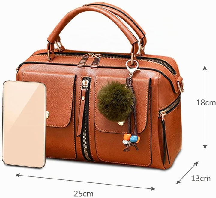 NICOLE &amp; DORIS Damen Mode Handtaschen Modestil Kunstleder Tasche Reissverschluss Umhängetasche Damen