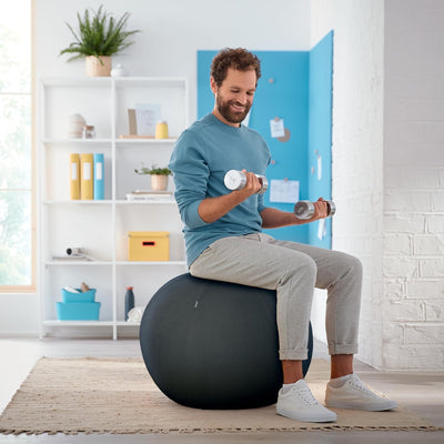 Leitz Sitzball für aktives Sitzen, Gymnastikball, Ergonomische Alternative zum Schreibtischstuhl, 65