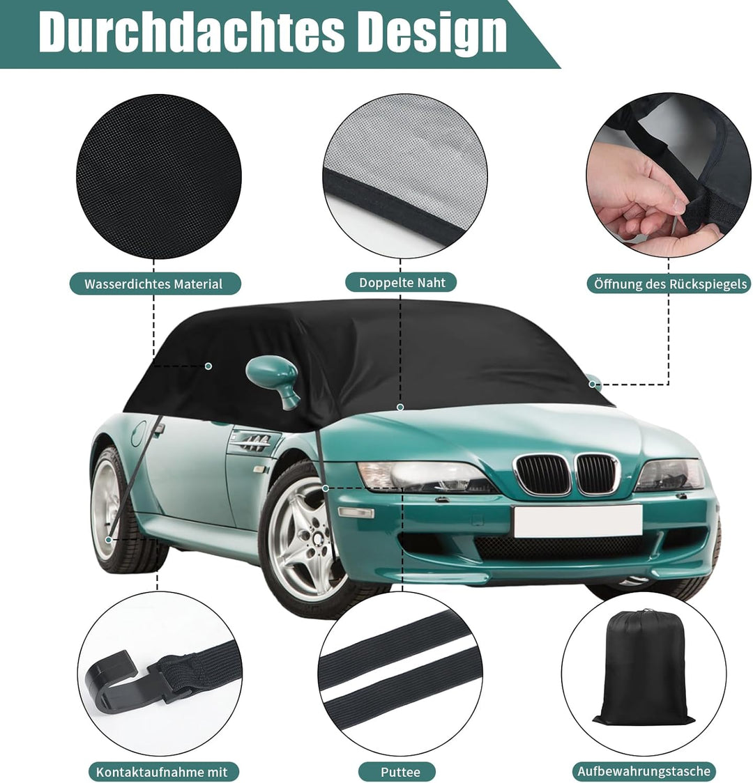 Autoabdeckung Ersatz für BMW Z3/Z4, Wasserdicht Halbgarage 420D Oxford mit Riemen, Halbabdeckung Aut