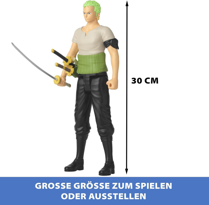 BANDAI – Anime Heroes – One Piece – Anime Heroes Mega Figur 30 cm Zorro – Grosse bewegliche Figur –