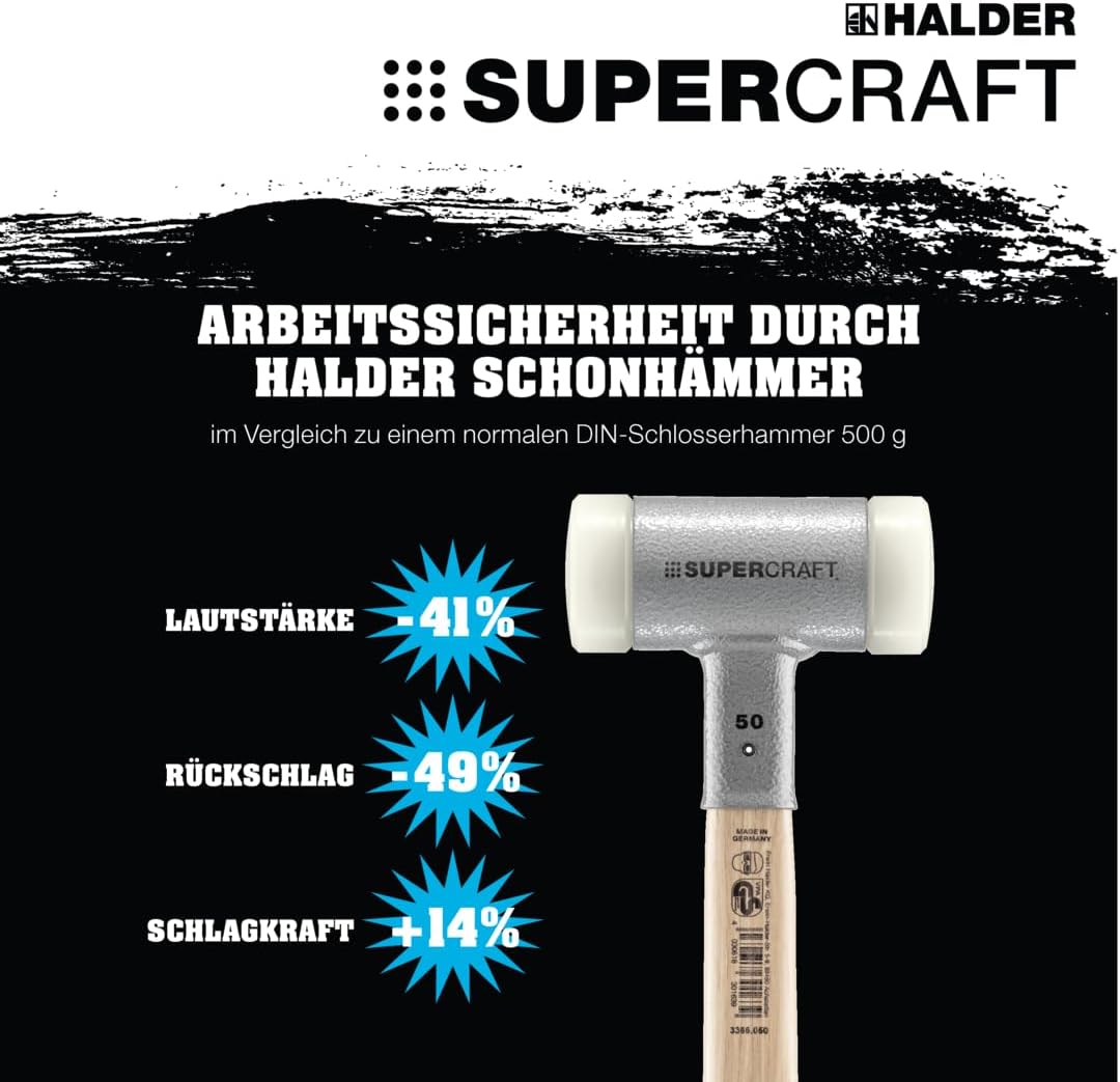 SUPERCRAFT-Schonhammer, mit bruchsicherem Stahlrohrstiel und ergonomisch geformtem, rutschsicherem G