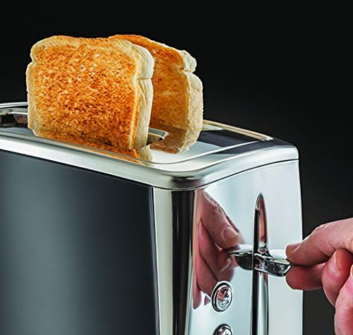 Russell Hobbs Toaster [für 2 Scheiben] Luna Edelstahl Grau (extra breite Toastschlitze, inkl. Brötch