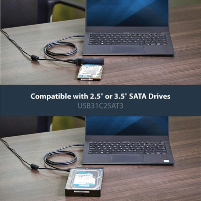 StarTech.com USB-C auf SATA Adapter Kabel - für 2,5 / 3,5" SATA SSD / HDD Laufwerke - 10 Gbit/s - US