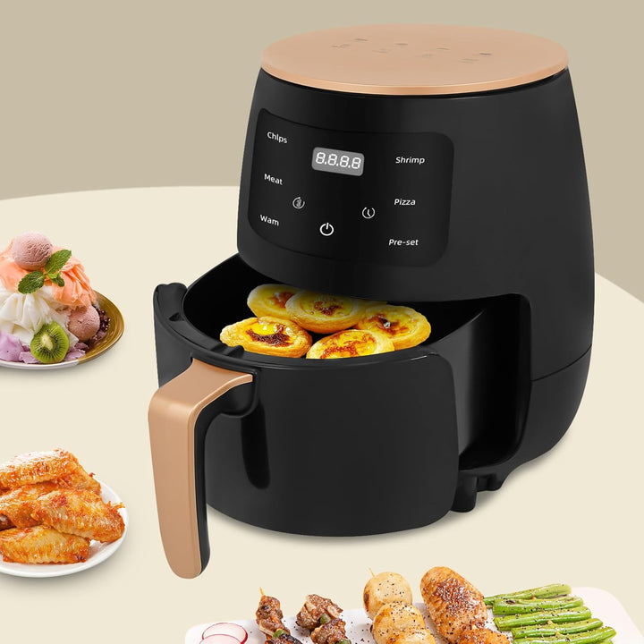Heissluftfritteuse 3.5L, Fritteuse ohne Öl, Kompakter 2400W AirFryer, Antihaftbeschichtung, Kompakte
