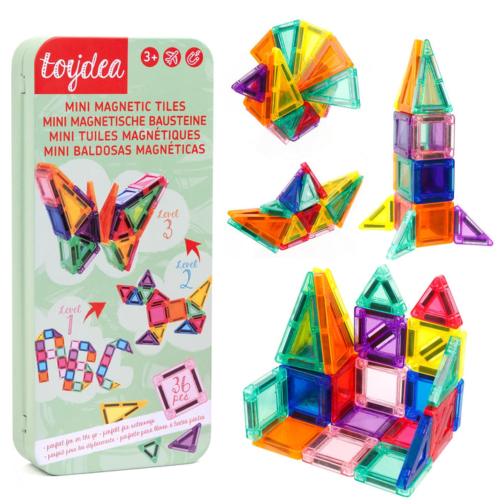 Magnet Bausteine 36 Stück Fördert Kreativität, Motorik & Fantasie - Umweltfreundliches Magnetisches