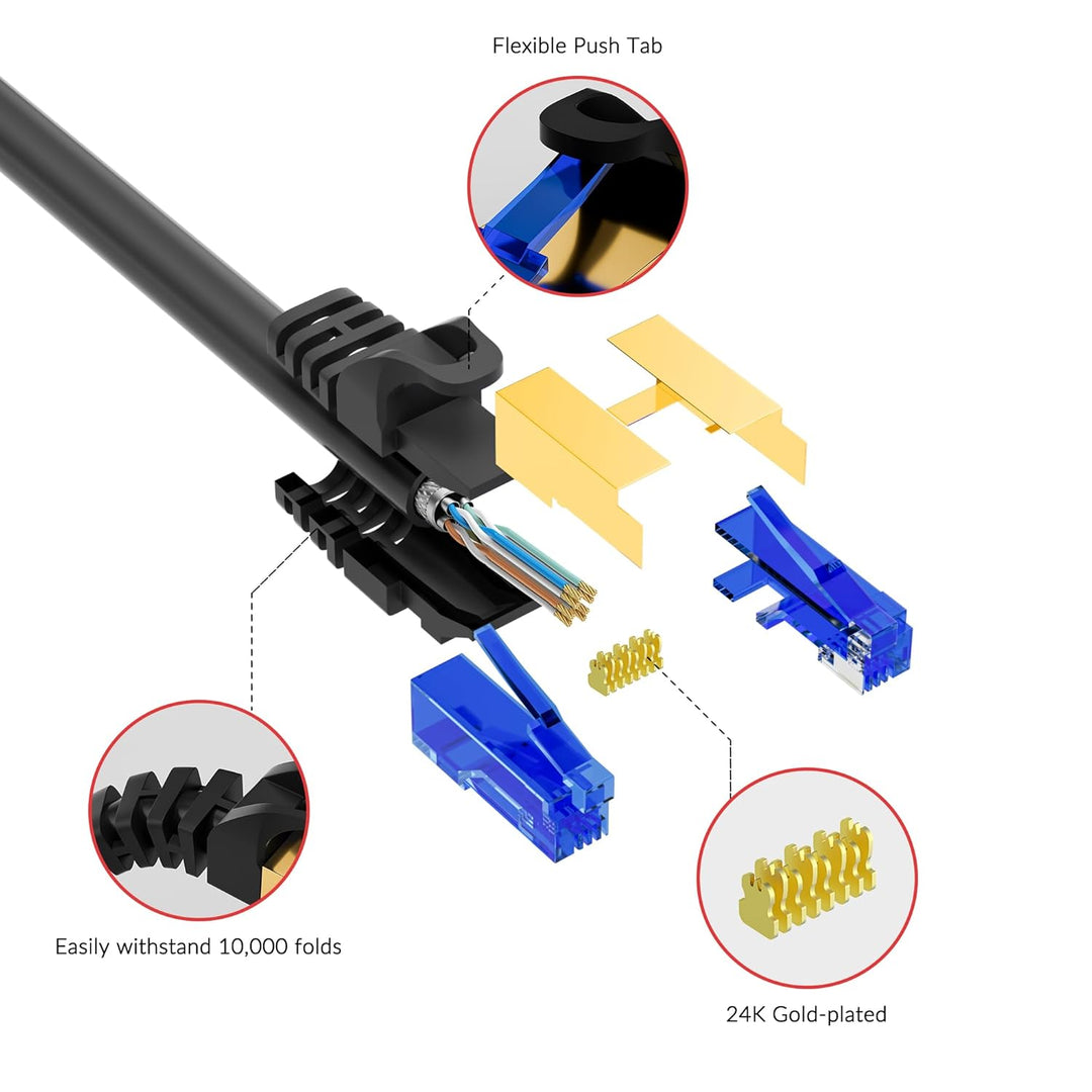 10M CAT 7 wasserdichtes RJ45 Ethernet Netzwerkkabel für den Aussenbereich,direkt verlegbar,10 Gigabi