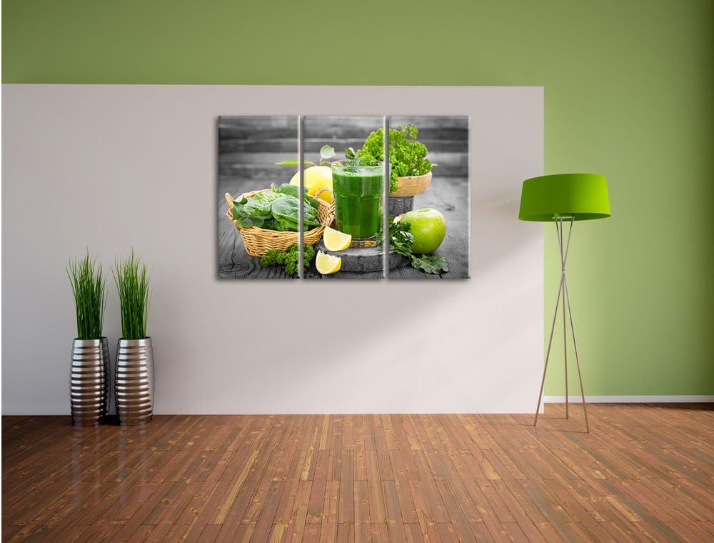 Pixxprint Gesunder Smoothie als Leinwandbild/Grösse: 3 Teilig (120x80) cm/Wandbild/Kunstdruck/fertig