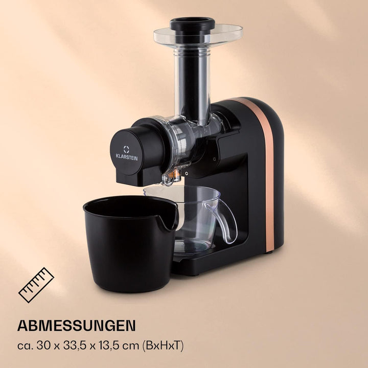 Klarstein Bella Elegance Saftpresse 200 W, Entsafter mit 400 ml, BPA-frei, rutschfester Standfuss, m