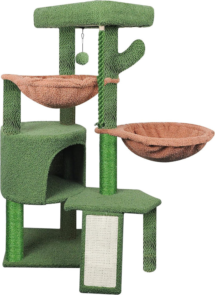 TWDEPART Kratzbaum für Katzen mit Aktivitätscenter, 95cm Kletterbaum Katzenspielzeug mit Spielzeugku