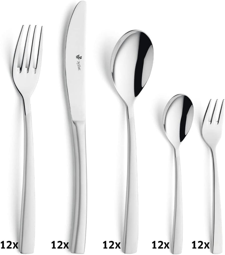 Paul Wirths Besteckset 60-teilig, Swing Satiniert