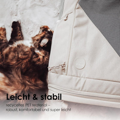 LucyBalu® HOP-ON Premium Katzenrucksack mit Fenster | Katzentransporttasche | Katzenbox | Katzen Tra