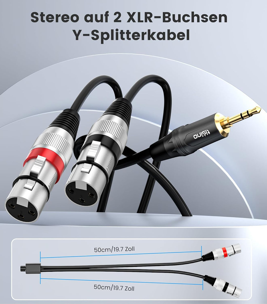 TISINO Dual XLR Buchse auf 3,5 mm Stereo-Mikrofonkabel, unsymmetrische Doppel XLR auf 3,5 mm Aux Min