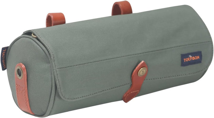 Tourbon Fahrradtasche für Lenker, wasserdicht, Leinen, mit Schultergurt Grün, Grün