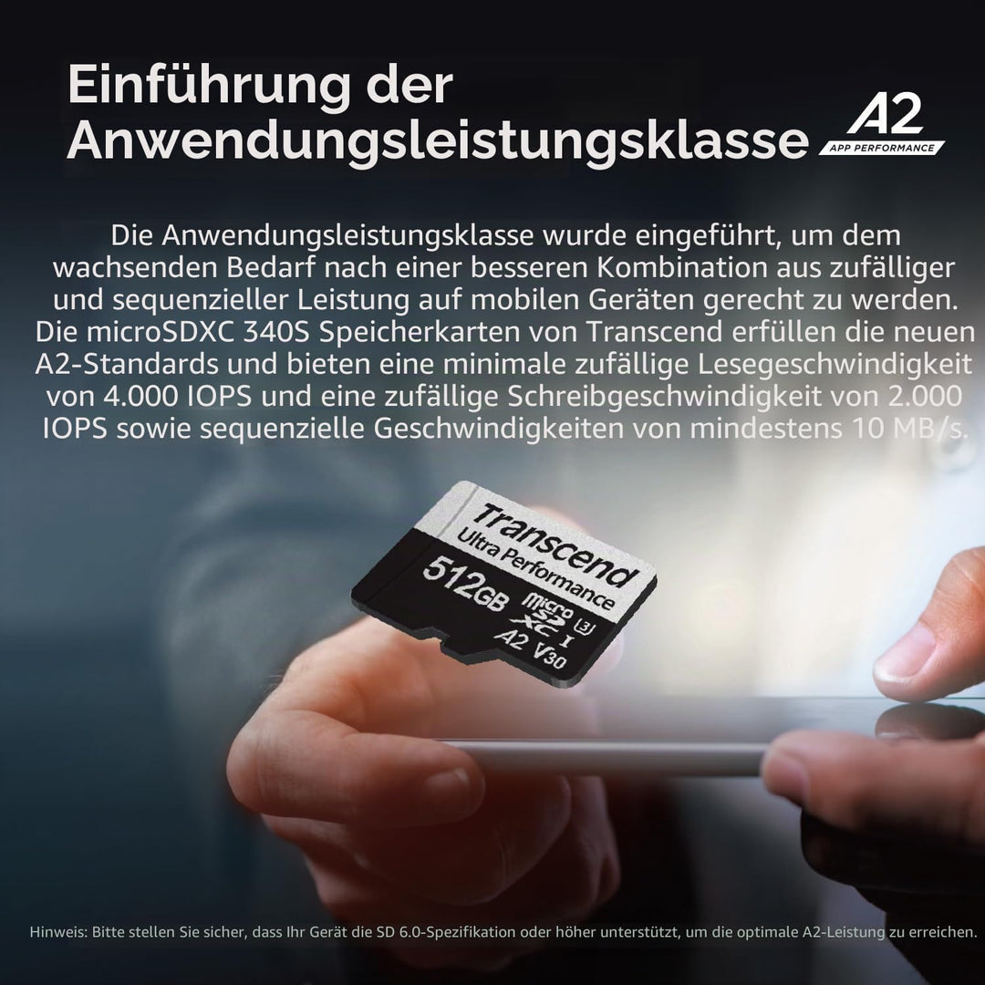 Transcend 256Go microSD mit Adapter UHS-I, TS256GUSD340S 256GB, 256GB