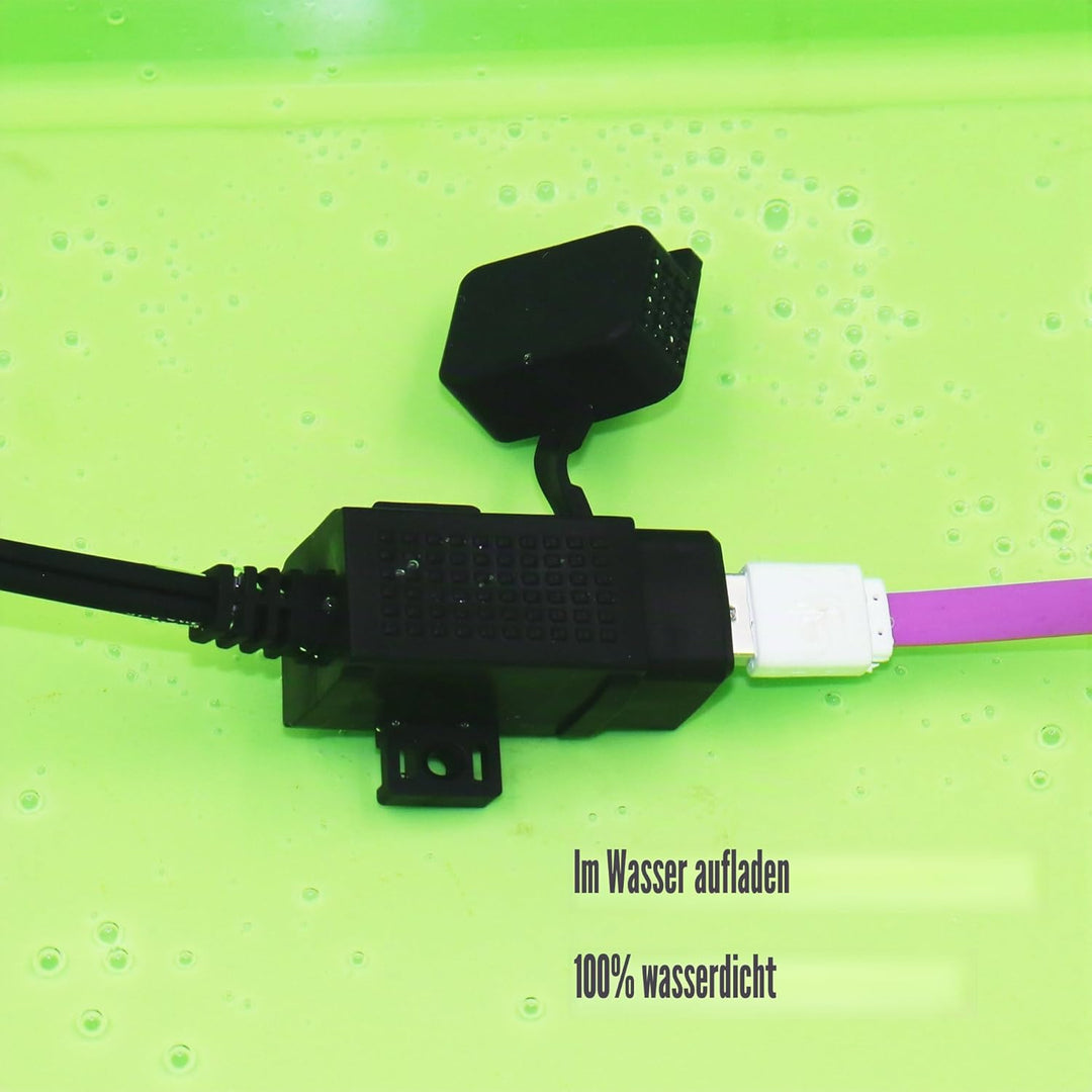 MOTOPOWER MP0609EA-UK 3,1 Amp USB-Ladegerät für Motorrad, wasserdicht, mit SAE-Klemmenkabel