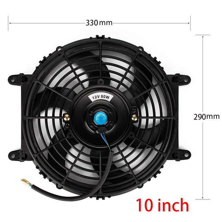 Jtron Universal Elektro Kühlerlüfter Slim Fan Push Pull Motorblatt FAN 12 V 80 Watt Montagesatz (10
