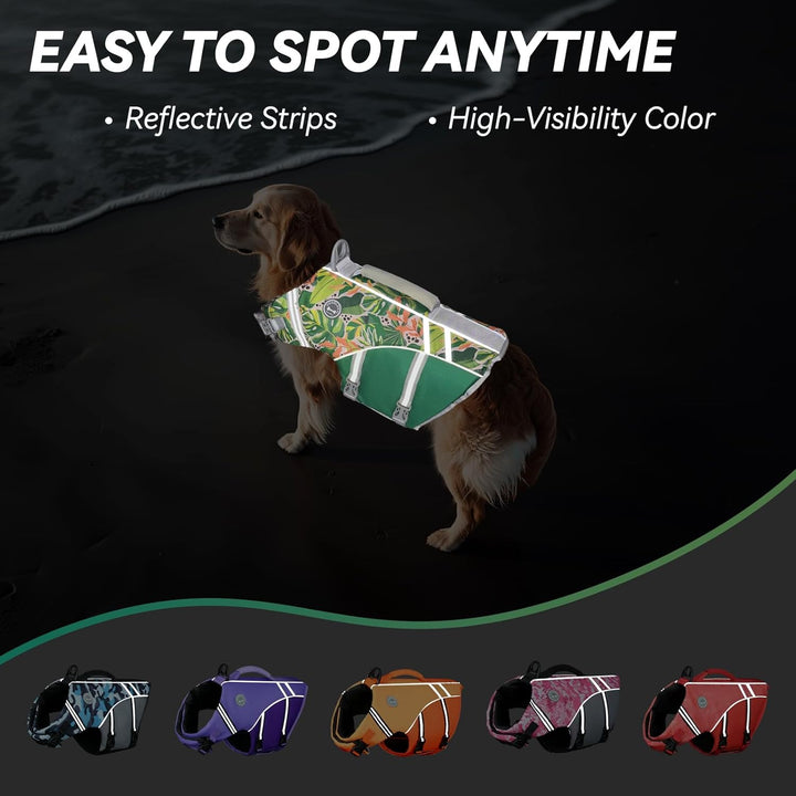 VIVAGLORY Sportstil Schwimmweste für Hunde mit Hervorragendem Auftrieb, Einstellbar & Langlebig Schw