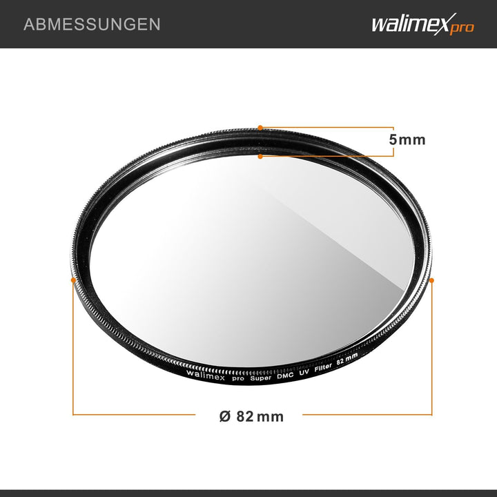 Walimex pro UV-Filter Slim Super DMC 82mm - besonders hochwertiger UV Filter Objektivfilter, Slim nu
