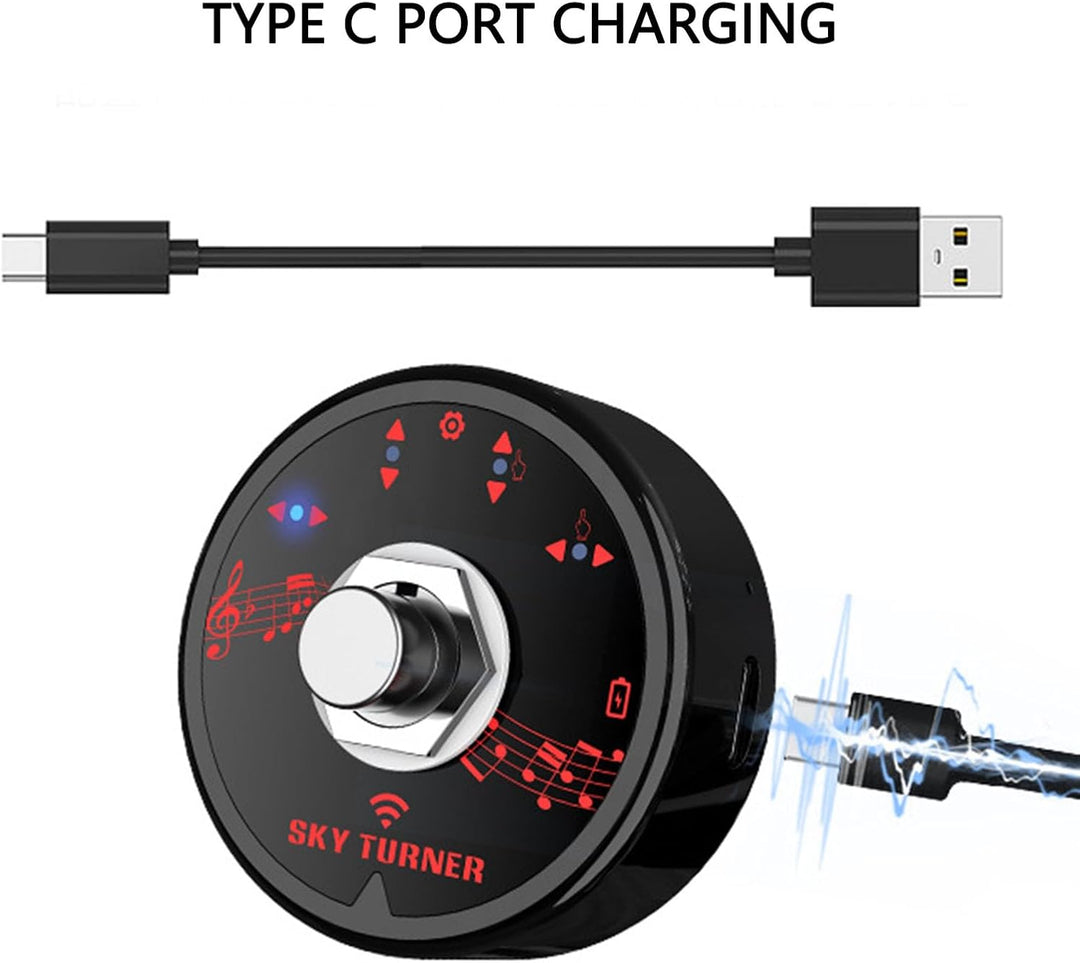 Drahtloses Bluetooth-Seitenwenderpedal, Tragbarer Fussschalter für Tastatur, Elektronische Bücher, M