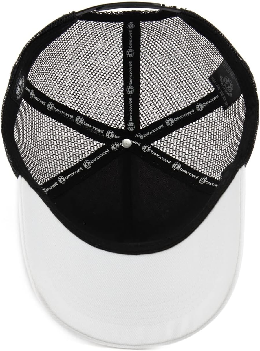 Bexxwell Trucker Cap weiss schwarz mit Kreuz-Stickerei (optimale Passform, Kappe, White, Black, Truc