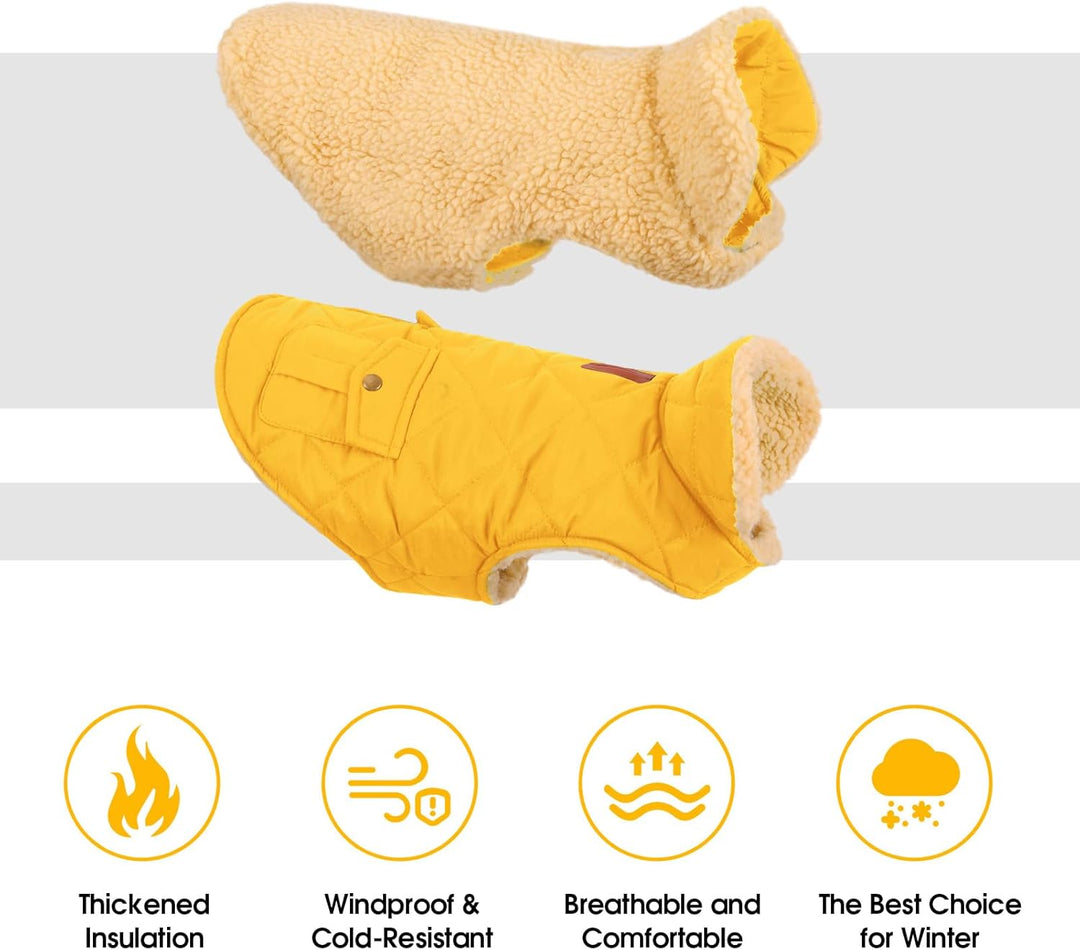 Wintermantel Hundemantel, Warme Winterjacken mit Fleece für Hunde,Hundejacke Hundekleidung Hundepull