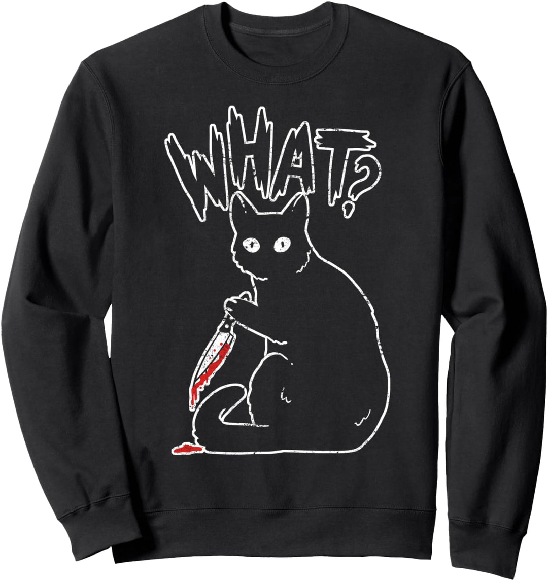 What Katze Messer Horror Gefährlich Grusselig Sweatshirt