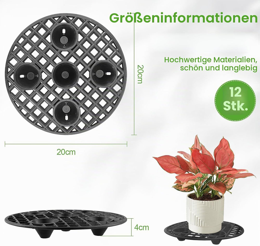 12 Stück Pflanzentopffüsse , Heavy Duty Pflanzenständer für Gartentöpfe, Aussenblumentopfständer mit