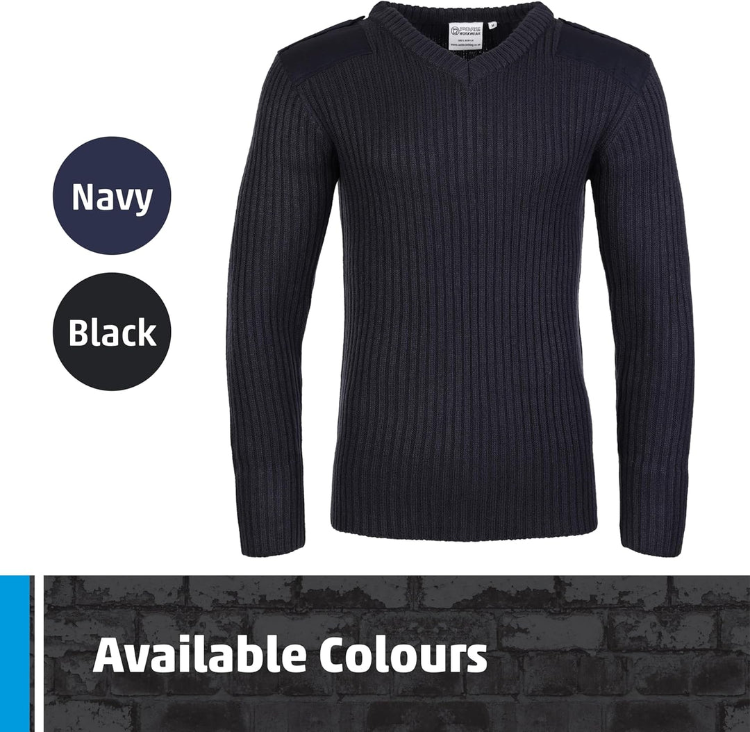 Castle Clothing V – Hals Combat Jumper, blau, 120V Marineblau M, Marineblau M