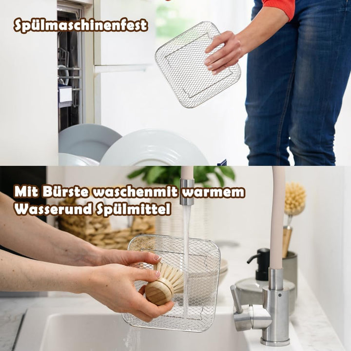 Airfryer Zubehör für Russell Hobbs 4L /Ninja PRO 4,7L AF140EU & 6,2L AF180EU Heissluftfritteuse, Kle