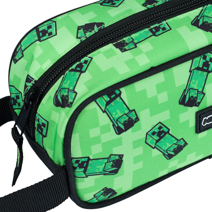 Baagl Minecraft Federmäppchen und Turnbeutel Set 2 Teilig für Jungen und Mädchen, Schule Mäppchen, G