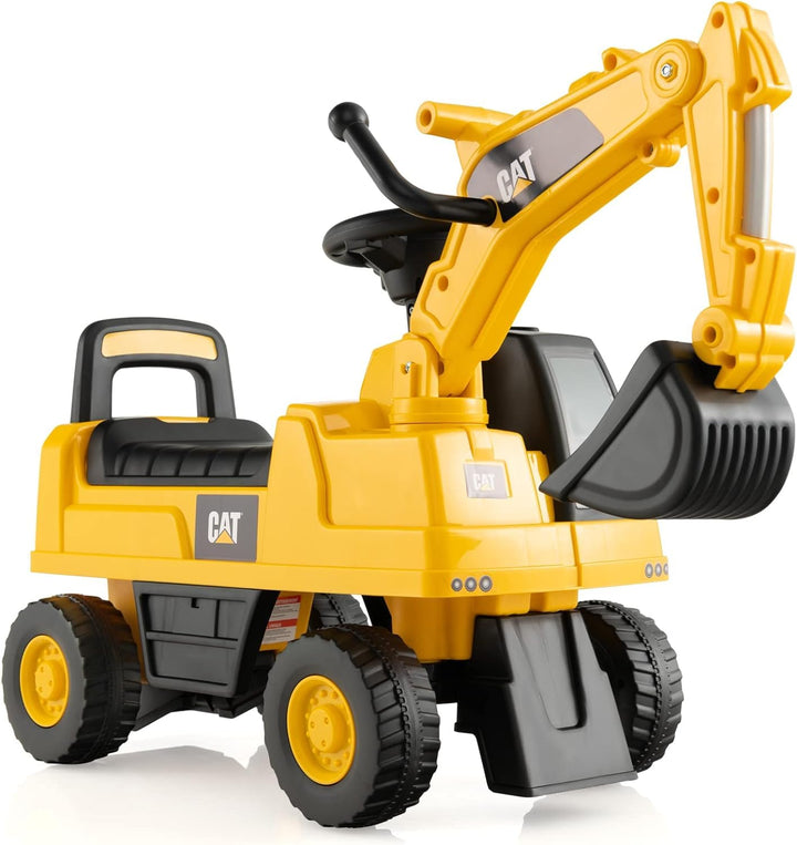 DREAMADE Sitzbagger, Bagger mit Lenkbarer Schaufel & Hupe, Rutschauto mit Stauraum unter Sitz, Aufsi