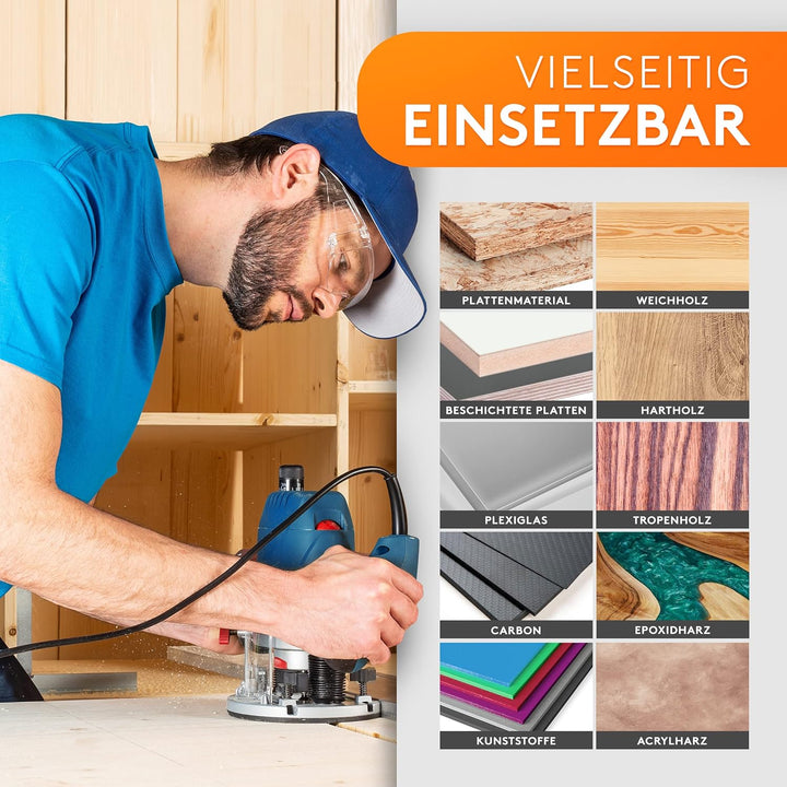 WERKTAL - Planfräser 8mm Schaft [39mm Durchmesser] - Präziser Hobelfräser mit 10 extra Wendeschneidp