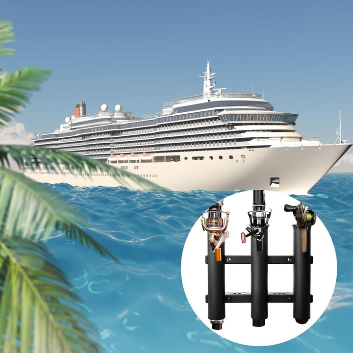 BigTron Angel Rutenhalter, 3 Röhren Ruten Ständer Wandmontage Boot Seitenmontage mit Schlitz, alle Z