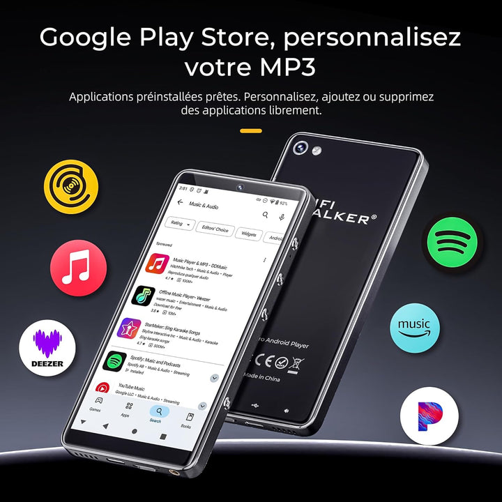 HIFI WALKER G7 Pro MP3 Player Android 13 mit WLAN & Bluetooth, 5,2" HD Touchscreen, MP4 Player mit S