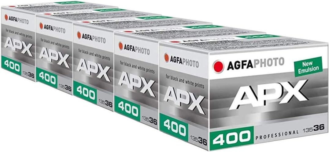 AgfaPhoto APX 400 135-36 Negativfim S/W im 5er Pack, AG6A4360-5 5 Stück 400 ASA Single, 5 Stück 400
