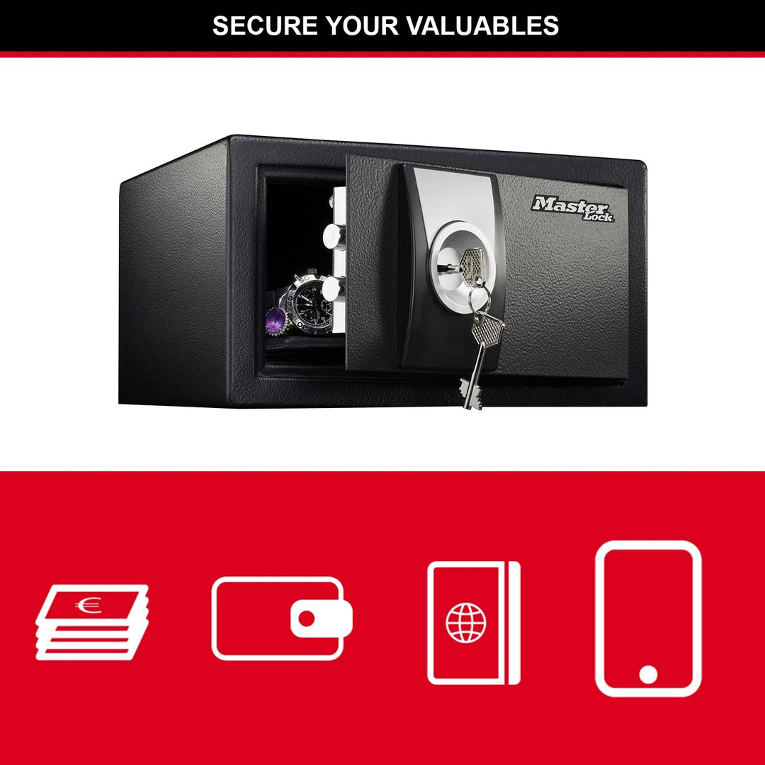 Master Lock Tresor mit Schlüssel, 9 L, 16.7 x 29 x 26.4 cm Schlüsselschloss 9 L, Schlüsselschloss 9