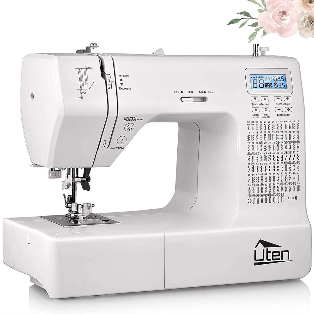 Uten Nähmaschine Elektronisch Freiarm mit 200 Stiche, Für Profi Anfänger DIY Begeister Sewing Machin
