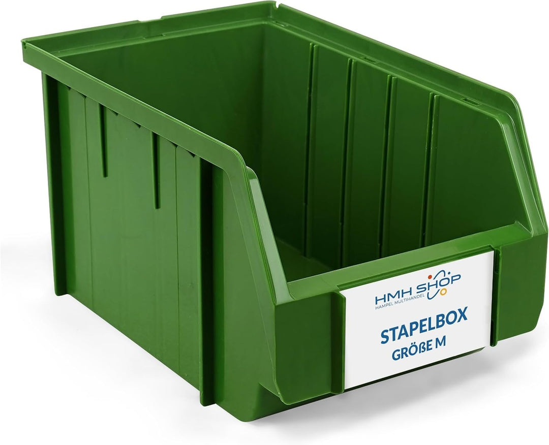 HMH 30x Stapelboxen Grösse M Werkstatt Garage Keller Sichtlagerboxen 230x150x130mm Lagerboxen GRÜN S