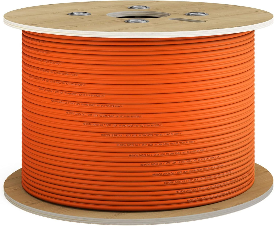 HB-DIGITAL 250m CAT 7 Netzwerkkabel LAN Kabel Verlegekabel Ethernet Installationskabel 10 Gbit/s AWG