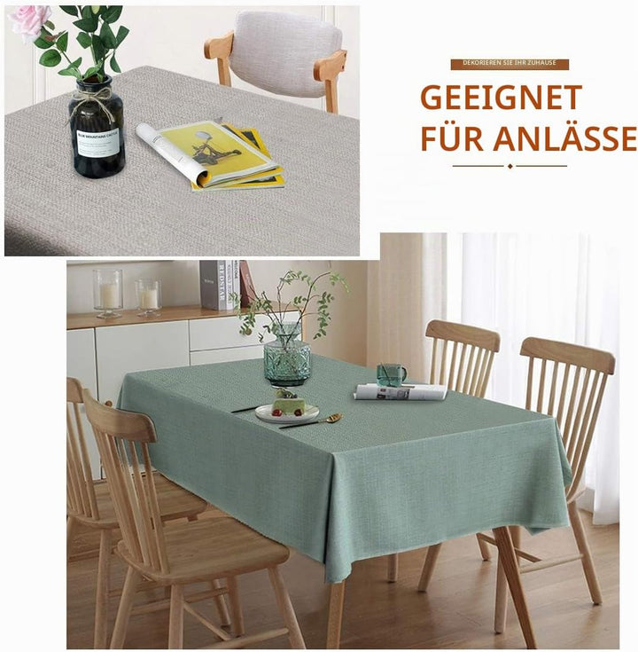 WAITER TREE Tischdecke leinen Hochwertig Tischdecke Abwaschbar Tischtuch Pflegeleichte Tischdecke Le
