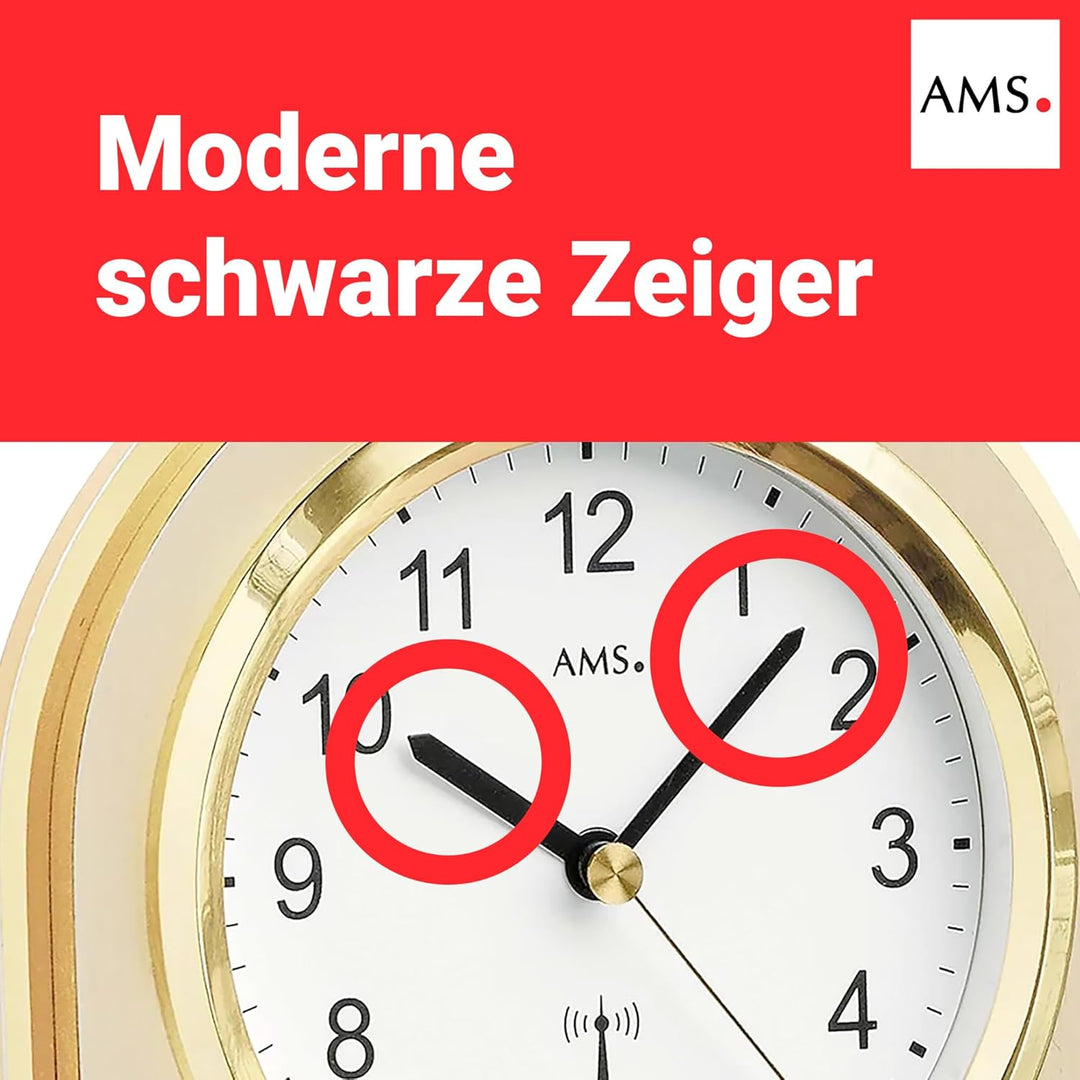AMS 5197 Tischuhr Design, 13 x 13 x 6 cm